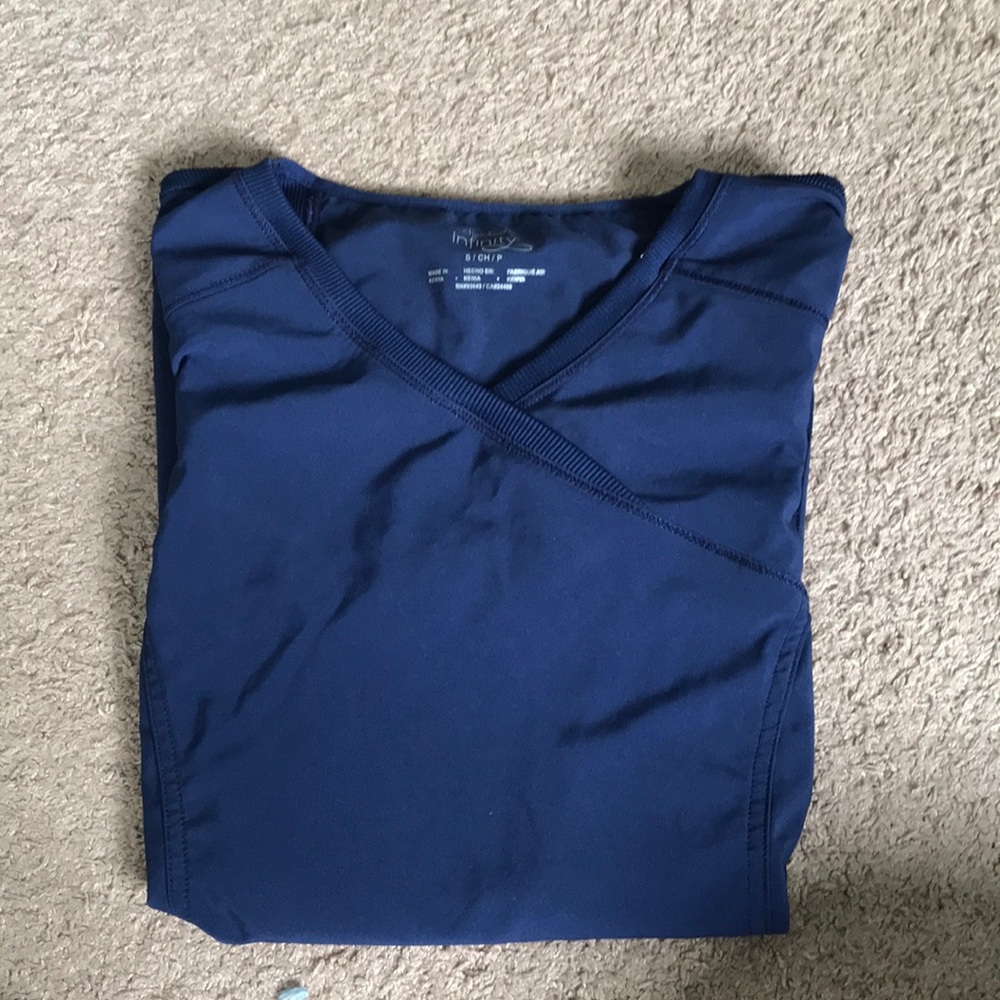Navy blue infinity scrub top